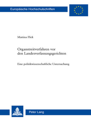 cover image of Organstreitverfahren vor den Landesverfassungsgerichten